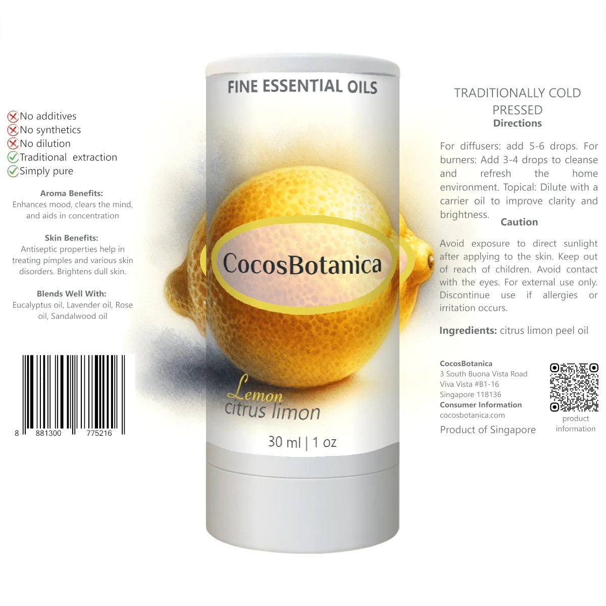 Lemon Oil (Citrus limon Oil) 30 ml