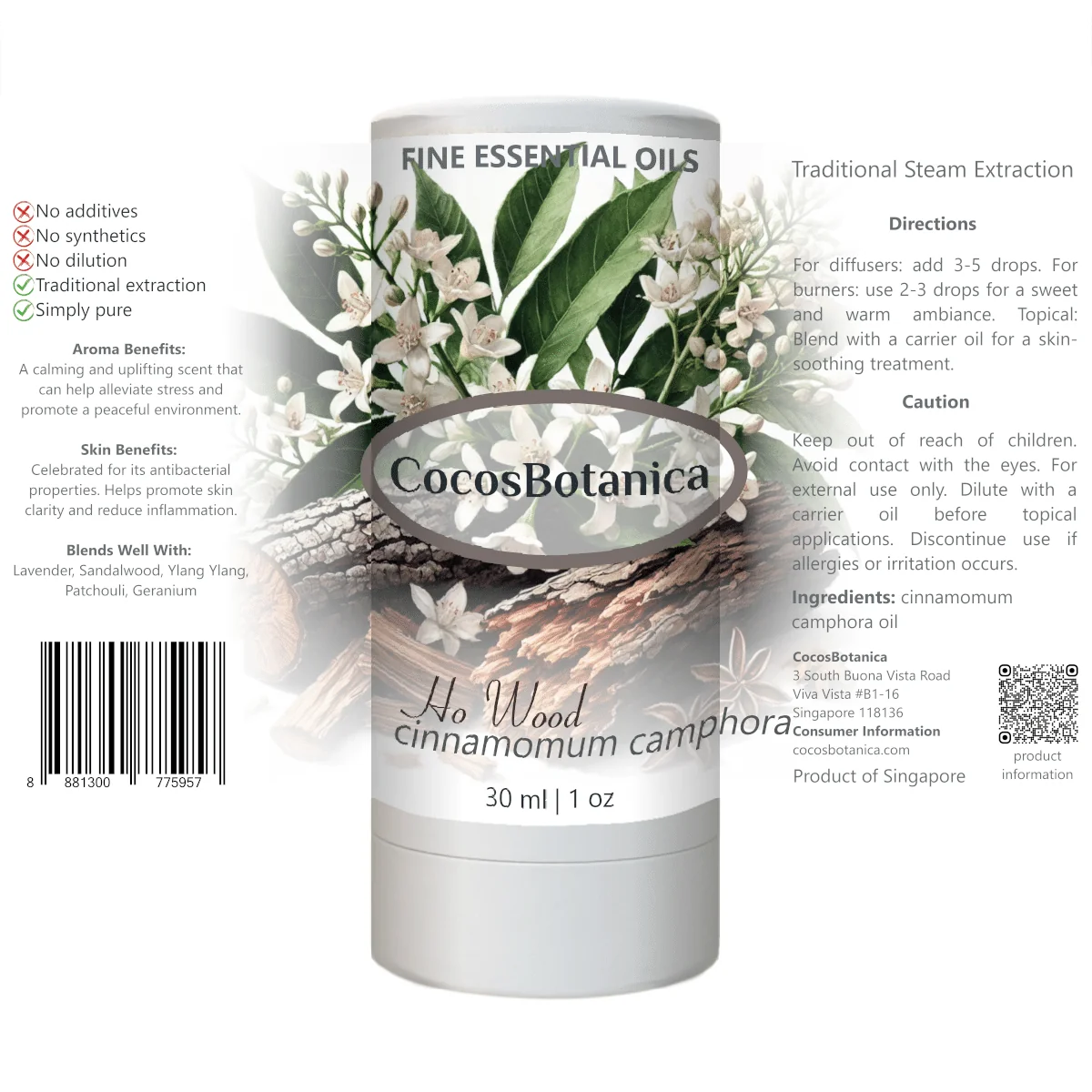 Ho Wood (cinnamomum camphora) Oil 30ml