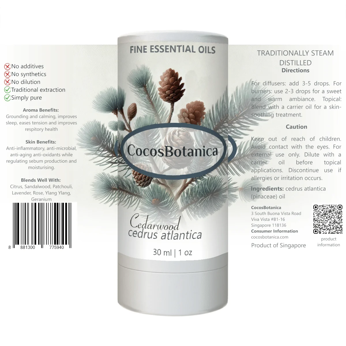 Cedarwood (cedrus atlantica) 30 ml Oil