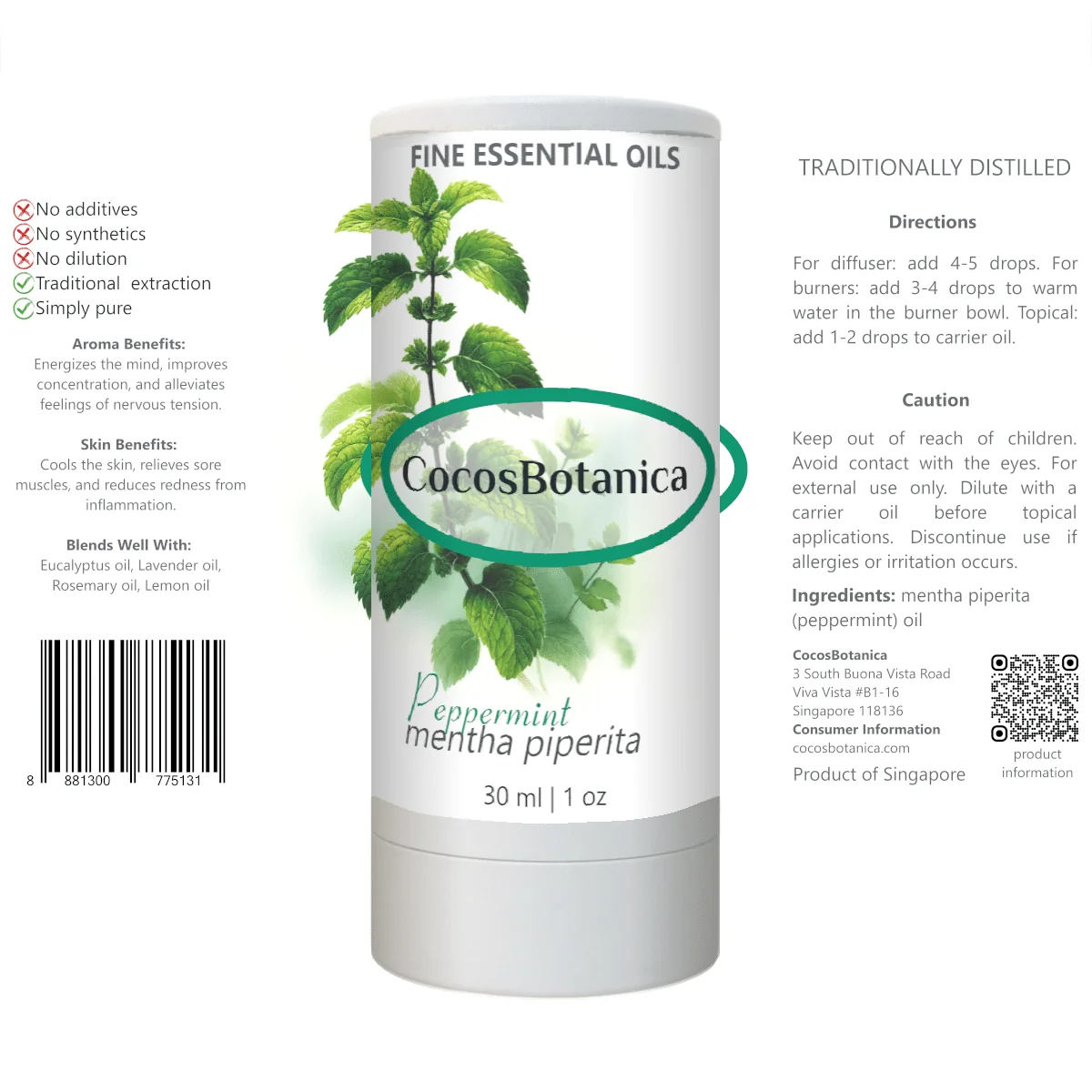 Peppermint Oil (Mentha piperita Oil) 30 ml