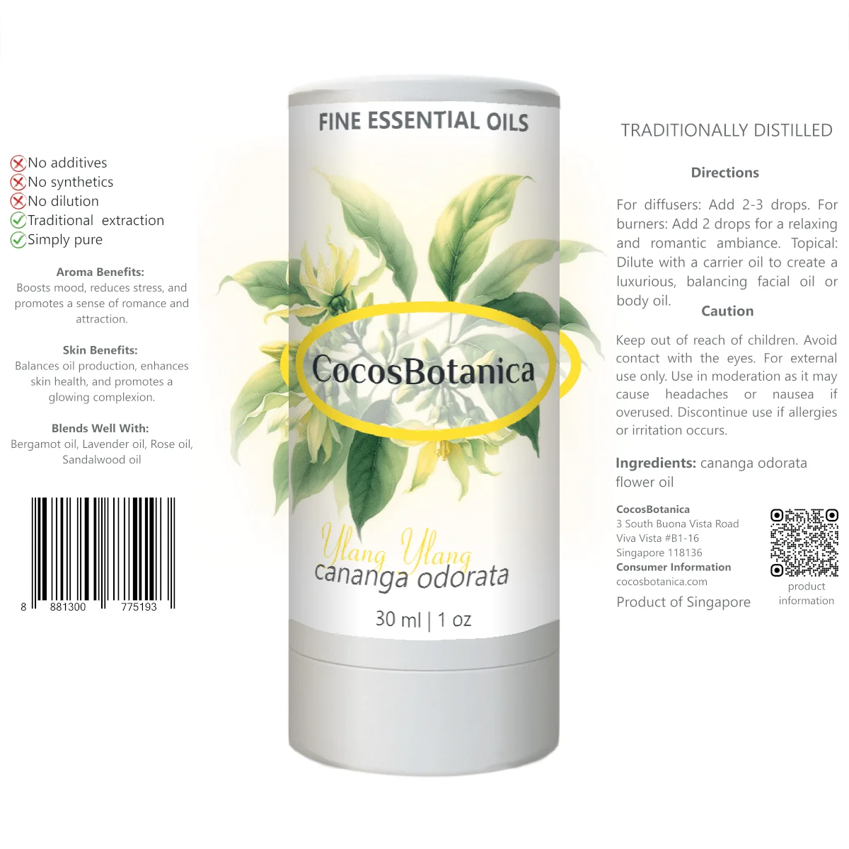 Ylang Ylang Oil (Cananga odorata Oil) 30 ml