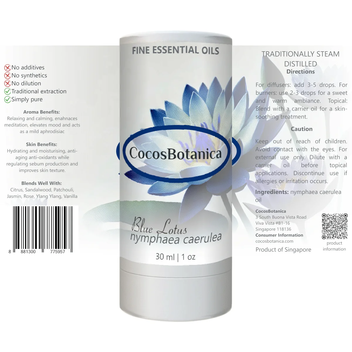 Blue Lotus (nymphaea caerulea) 30 ml Oil